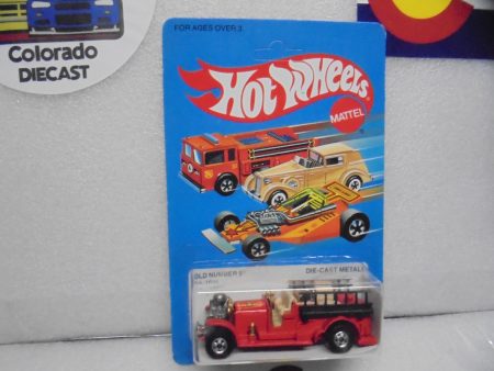 1983 HOT WHEELS Red Old Number 5 Fire Truck w Blackwalls Unpunched Card For Discount