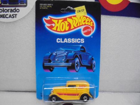 1988 HOT WHEELS Classics Yellow  32 Ford Delivery w Blackwalls Unpunched Card on Sale