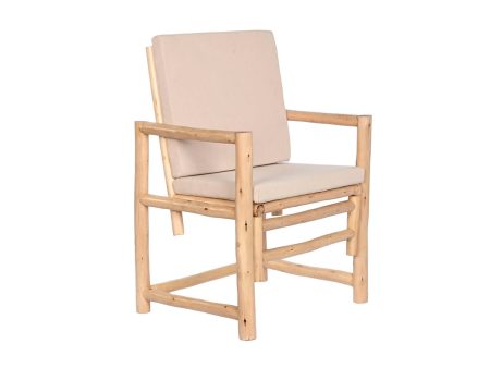 Armchair Home ESPRIT White Beige Natural Cotton 61 x 50 x 90 cm Online