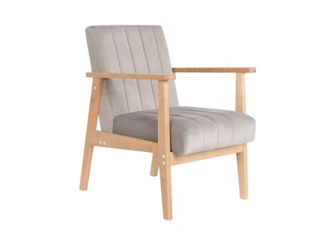 Armchair DKD Home Decor 63 x 68 x 81 cm Natural Grey Beige Pinewood Online