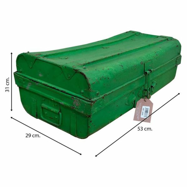 Decorative suitcase Alexandra House Living Green Iron Traditional style 29 x 31 x 53 cm Online Hot Sale