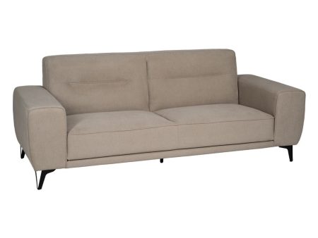 3-Seater Sofa Taupe Wood 220 x 87 x 85 cm Online now