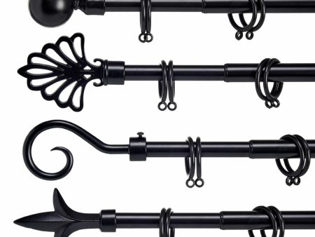 Curtain Bar Extendable Black Iron 5 x 122 x 5 cm (8 Units) For Sale