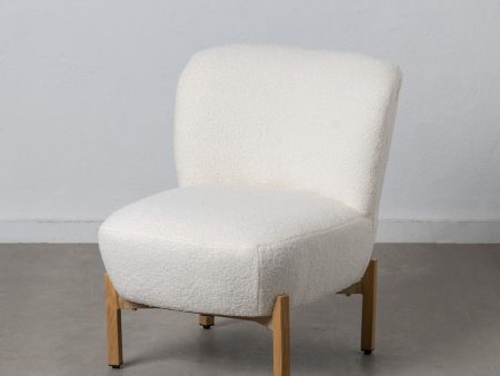 Armchair 62 x 75 x 74 cm Synthetic Fabric Metal White Discount