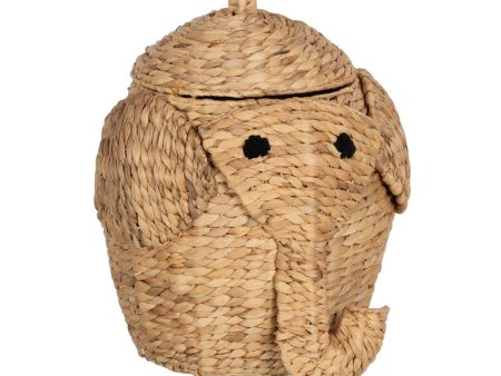 Basket Elephant Black Beige Natural Fibre 38 x 38 x 42 cm Supply