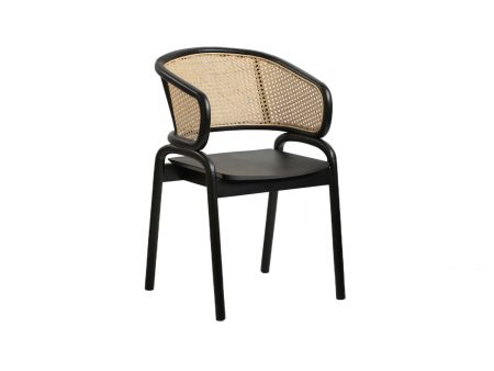 Armchair Romimex Black Natural Rattan Teak 58 x 78 x 56 cm Online