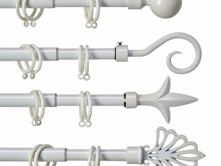 Curtain Bar Extendable White Iron 5 x 122 x 5 cm (8 Units) on Sale