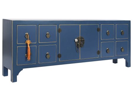 TV furniture DKD Home Decor Blue Golden Fir MDF Wood 130 x 24 x 51 cm Online Hot Sale