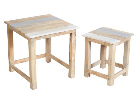 Tables set Romimex Brown Wood Acacia Mango wood 2 Pieces Online