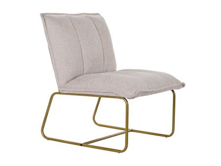 Armchair DKD Home Decor Beige Golden Metal Polyester (66 x 71 x 77 cm) For Sale