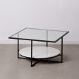 Centre Table White Black Crystal Marble Iron 80 x 80 x 46,5 cm For Sale