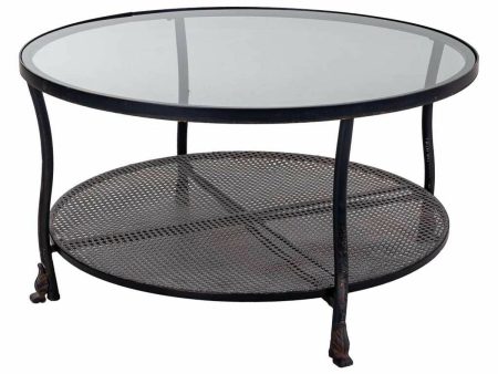 Centre Table Alexandra House Living Black Metal Glass 85 x 45 x 85 cm Cheap