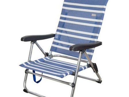 Beach Chair Aktive Blue White Aluminium (61 x 50 x 85 cm) (Refurbished B) on Sale