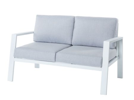 2-Seater Sofa Thais White Aluminium 132,20 x 74,80 x 73,30 cm Supply