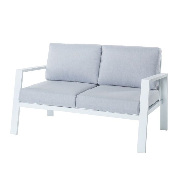 2-Seater Sofa Thais White Aluminium 132,20 x 74,80 x 73,30 cm Supply