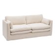 3-Seater Sofa Beige Viscose 224 x 100 x 94 cm For Discount