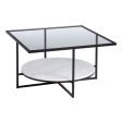 Centre Table White Black Crystal Marble Iron 80 x 80 x 46,5 cm For Sale