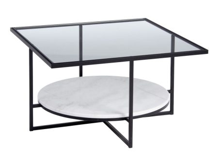 Centre Table White Black Crystal Marble Iron 80 x 80 x 46,5 cm For Sale