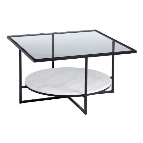 Centre Table White Black Crystal Marble Iron 80 x 80 x 46,5 cm For Sale