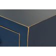 Desk DKD Home Decor Blue Golden Metal Pinewood MDF Wood 110 x 35 x 78 cm For Discount