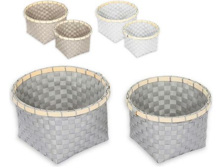 Basket set Confortime Plastic 2 Pieces 26 x 26 x 17 cm Circular Sale