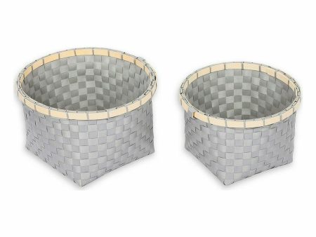 Basket set Confortime 2 Pieces Circular 26 x 26 x 17 cm (2 Pieces) (6 Units) Online Hot Sale