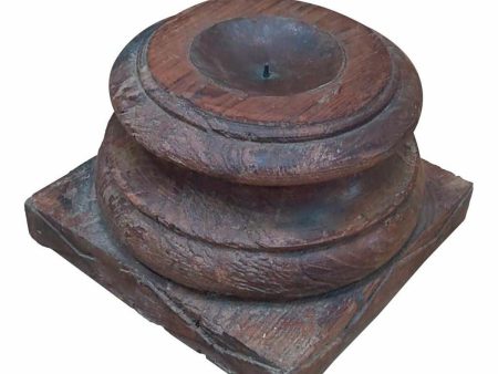 Candle Holder Alexandra House Living Brown Recycled Wood 26 x 23 x 26 cm Online Hot Sale