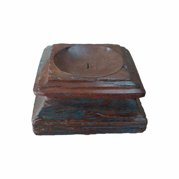 Candle Holder Alexandra House Living Brown Acacia Mango wood 22 x 12 x 22 cm Fashion