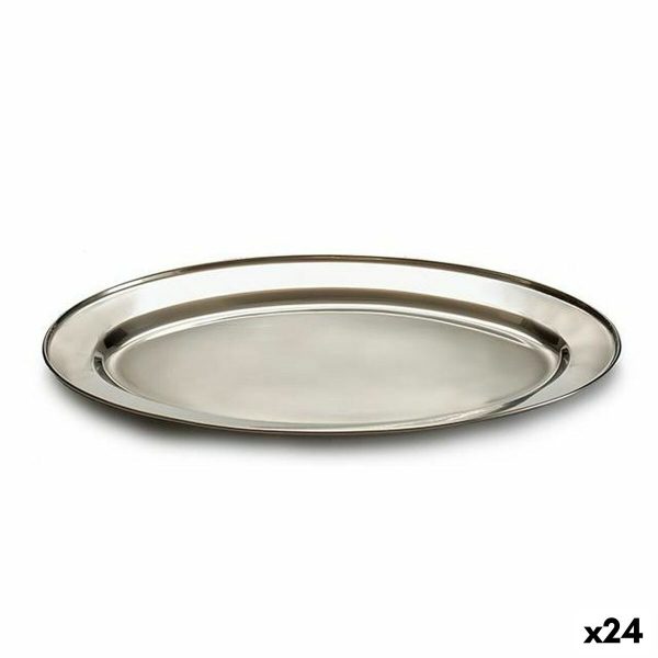 Tray Silver Stainless steel 40 x 2,5 x 26,5 cm (24 Units) Supply