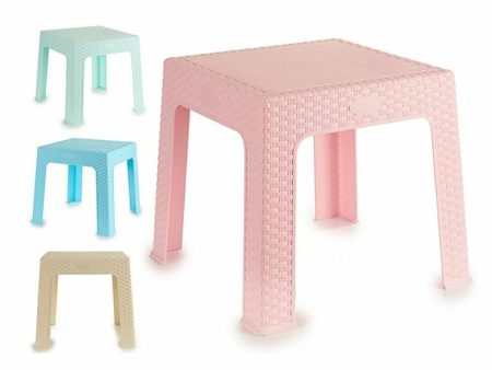 Child s Table Rattan Plastic 47 x 42 x 47 cm (4 Units) Supply