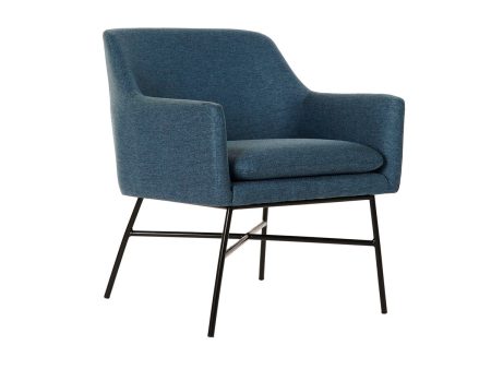 Armchair DKD Home Decor Blue Black Metal 66 x 62 x 75 cm Fashion