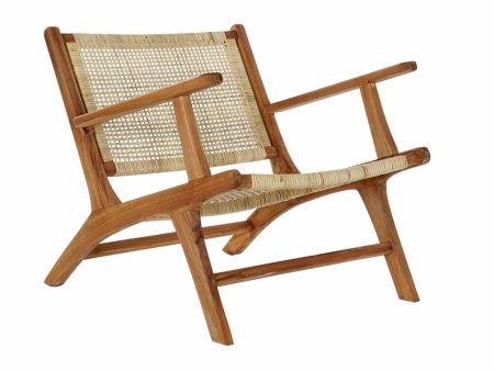 Armchair DKD Home Decor MB-182316 Natural Teak Light brown Rattan (69 x 78 x 68 cm) on Sale