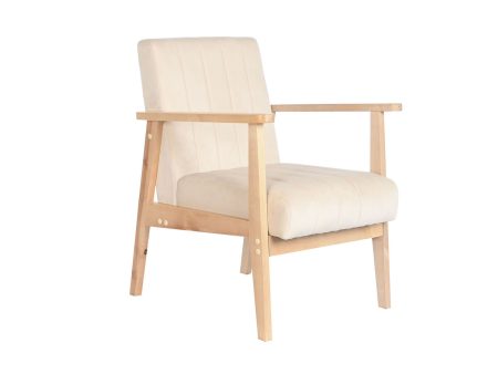 Armchair DKD Home Decor Beige Natural Pinewood 63 x 68 x 81 cm on Sale