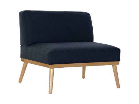 Armchair DKD Home Decor Blue Navy Blue Pinewood 80 x 66 x 72 cm For Sale