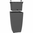 Plant pot EDA Black 43,5 x 43,5 x 78,2 cm Plastic Squared Modern Discount