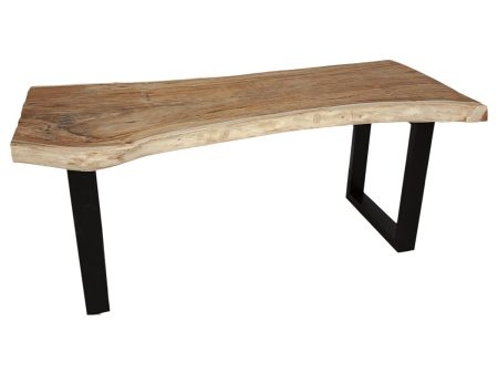 Table Romimex Black Natural Suar wood 200 x 75 x 100 cm Online Sale