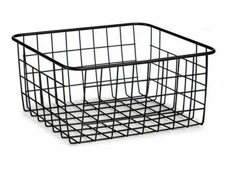 Basket Black Steel 22 x 12,7 x 28,5 cm (18 Units) For Discount