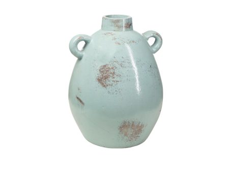 Vase Romimex Blue Terracotta 25 x 35 x 25 cm With handles Sale