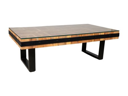 Table Romimex Black Natural Recycled Wood 130 x 43 x 70 cm Online Hot Sale