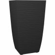 Plant pot EDA Black 43,5 x 43,5 x 78,2 cm Plastic Squared Modern Discount